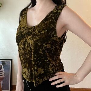 Vintage crushed velvet tank top made in USA